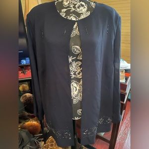 Montee Collection Size 22W Women’s Jeweled Sequined Overblouse